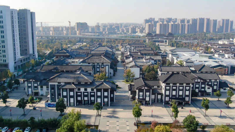 湖南湘潭城市风光航拍 