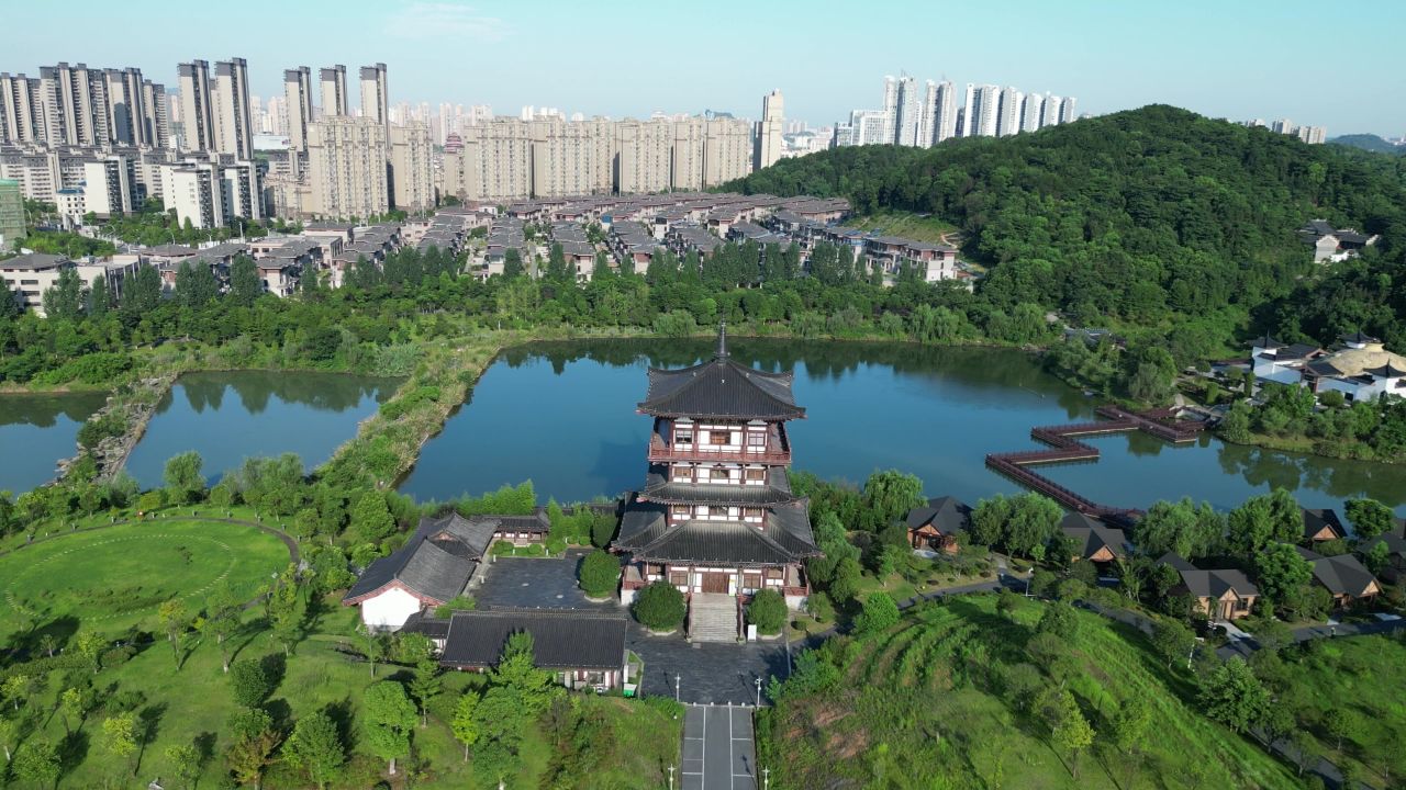  航拍宜春禅都文化博览园