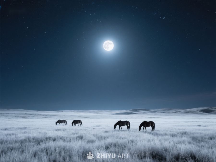 月光下的草原骏马 554