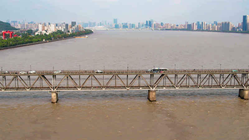 浙江杭州城市风光航拍摄影图 