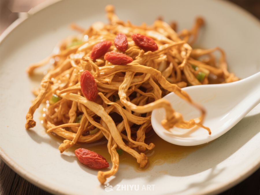 金针菇炒枸杞，美味健康佳肴 422