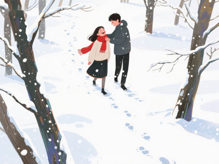 冬日雪林中的温馨时刻 143