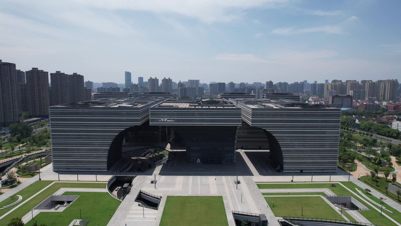 江苏常州城市风光航拍 