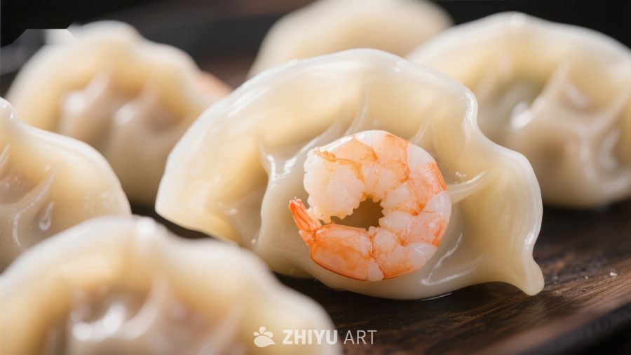 鲜虾饺子，晶莹剔透的美食诱惑