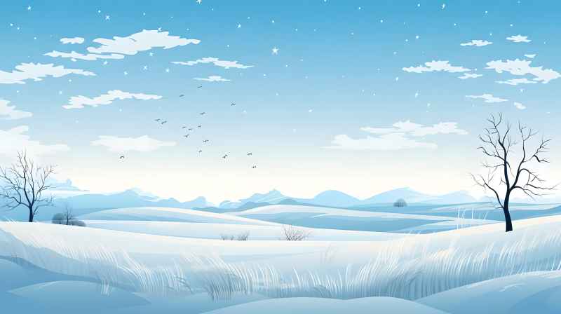 冬季唯美创意背景插画图 82