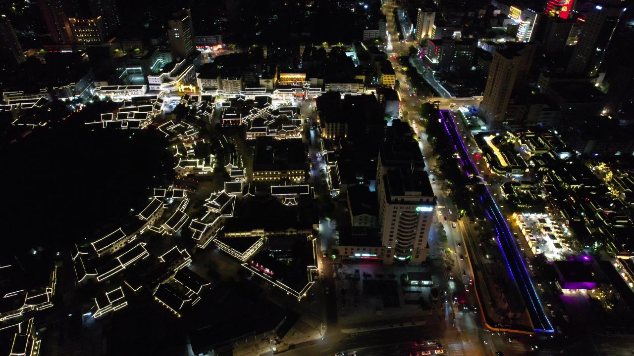 江苏徐州城市夜景灯光城市夜景