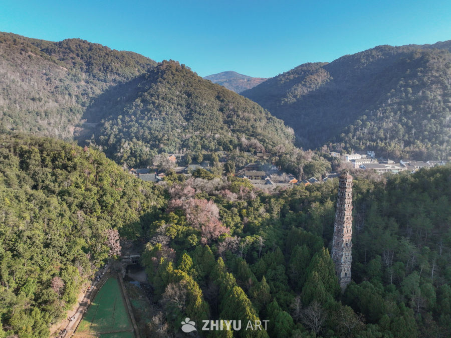 浙江台州天台县国清寺航拍全景 24