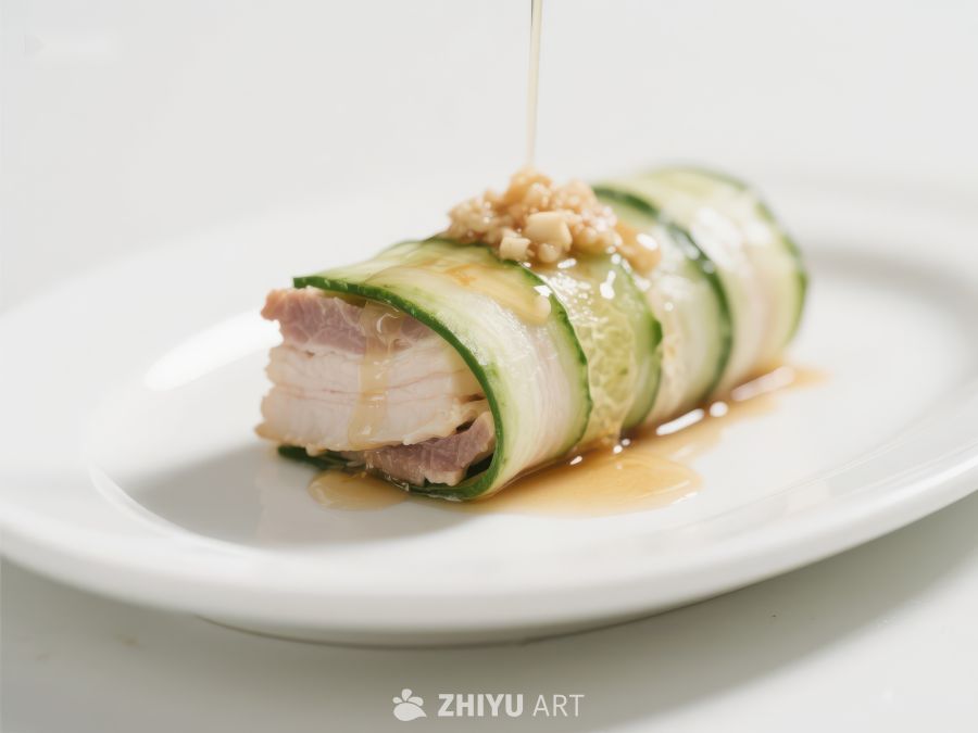 黄瓜肉卷淋酱汁 316