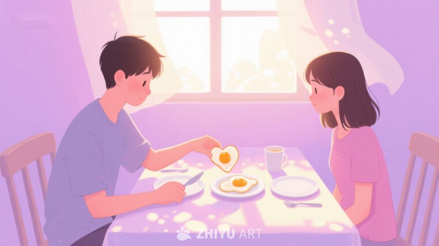 温馨早餐：爱心煎蛋传递情意 523