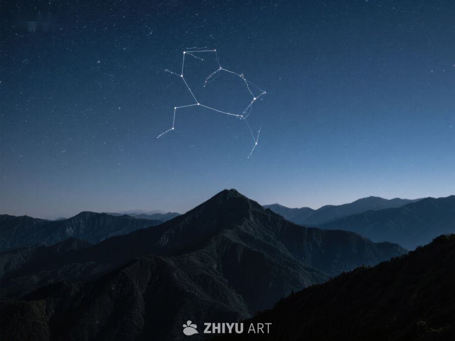 夜空星辰与山峦剪影 405