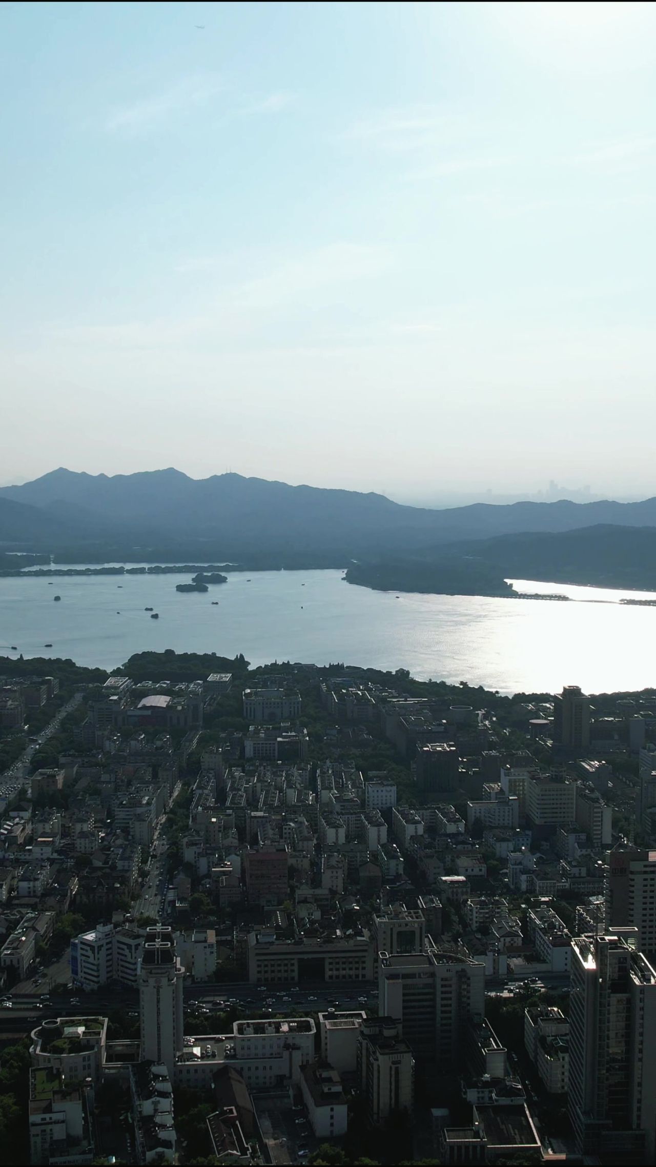 杭州城市建设风光竖屏航拍  