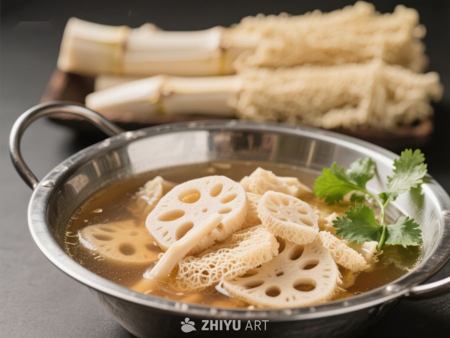 莲藕金针菇汤，清新养生美食 354