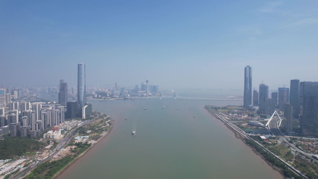 广东珠海城市风光航拍 