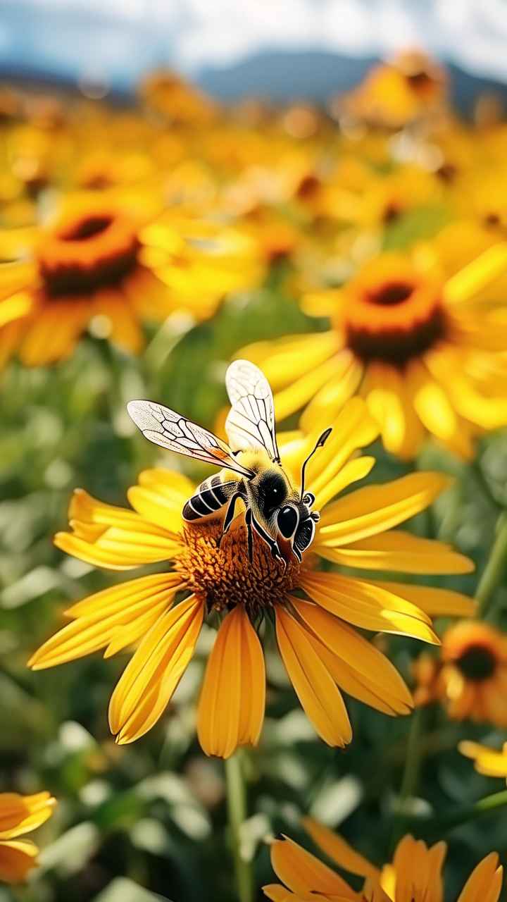 蜜蜂在花间忙碌采蜜 8