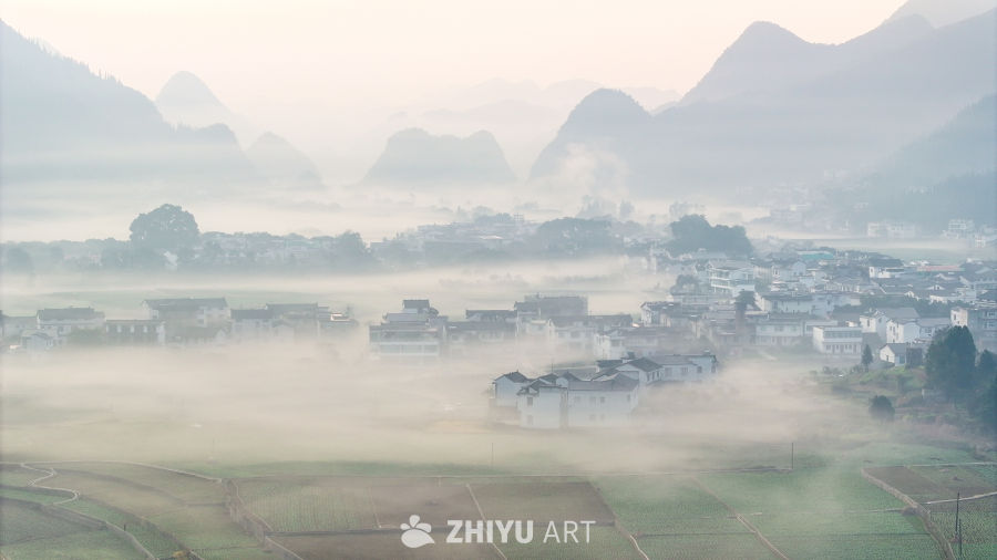 水墨画般的乡村晨景 41