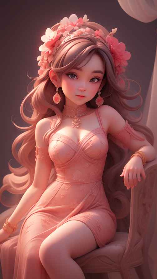 粉色女孩治愈系