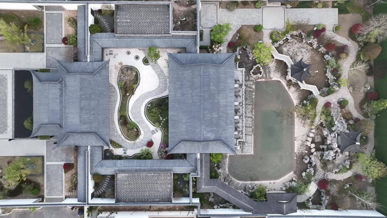 中式建筑航拍 12
