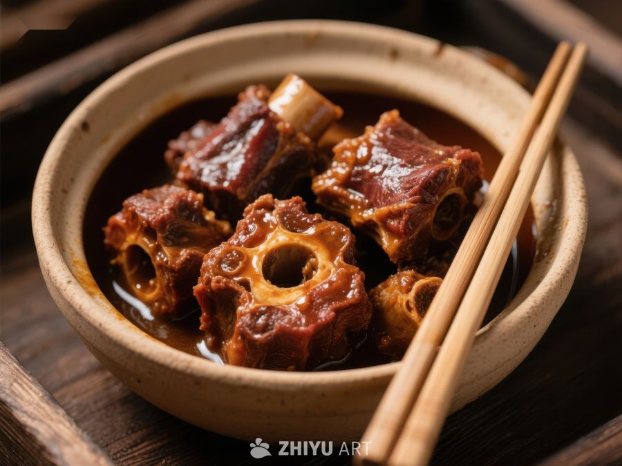 美味牛尾炖汤，搭配筷子 582