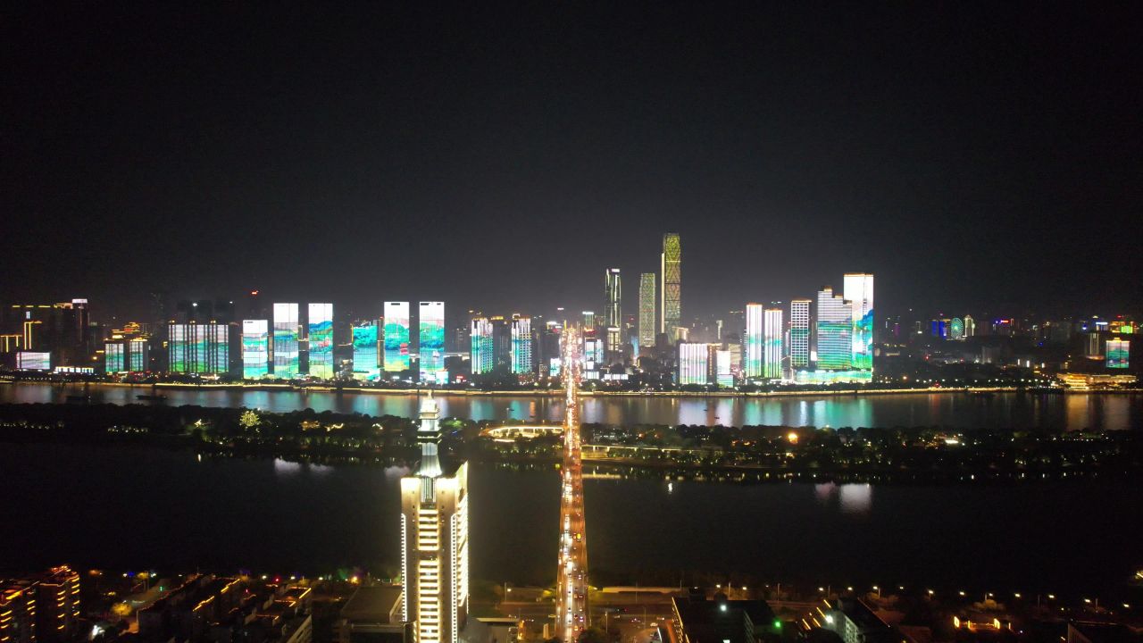 湖南长沙城市夜景灯光