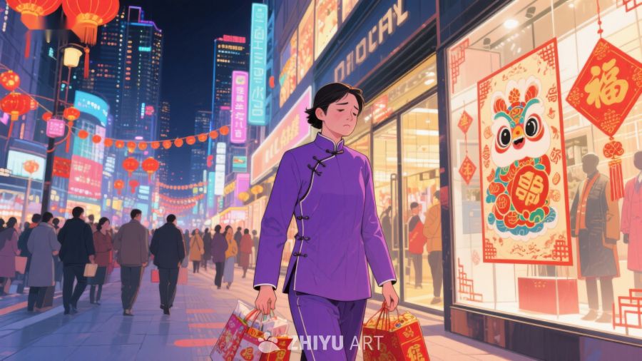 夜市街头的节日购物 1236