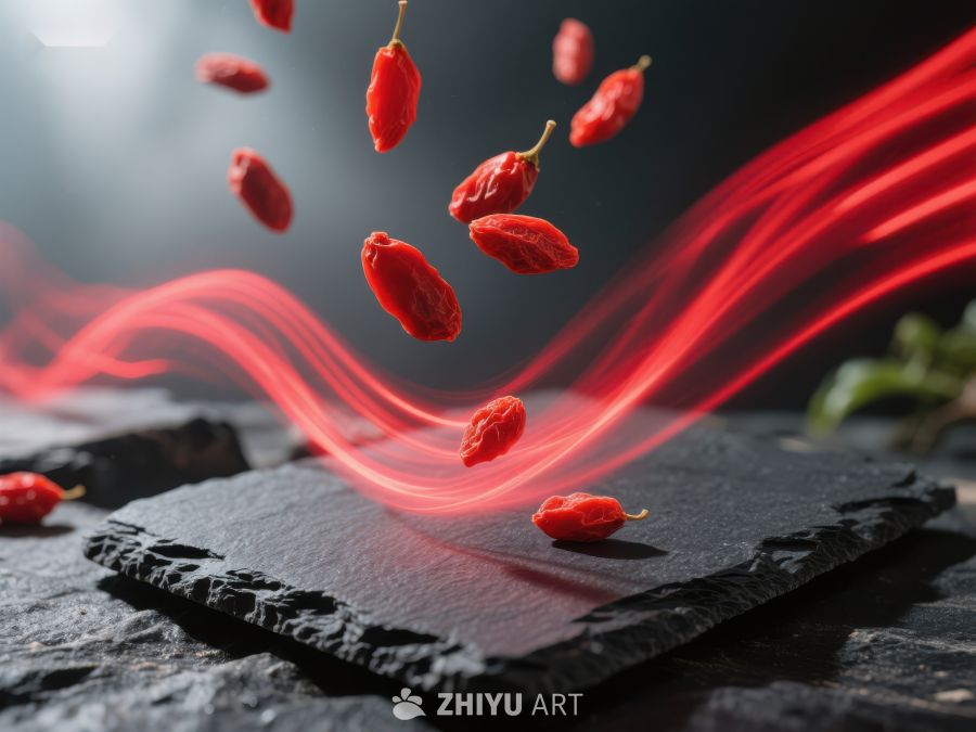 跳跃的红色果实与光影交织 588