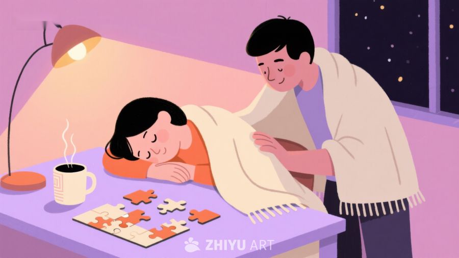 温馨夜晚，共度拼图时光 500