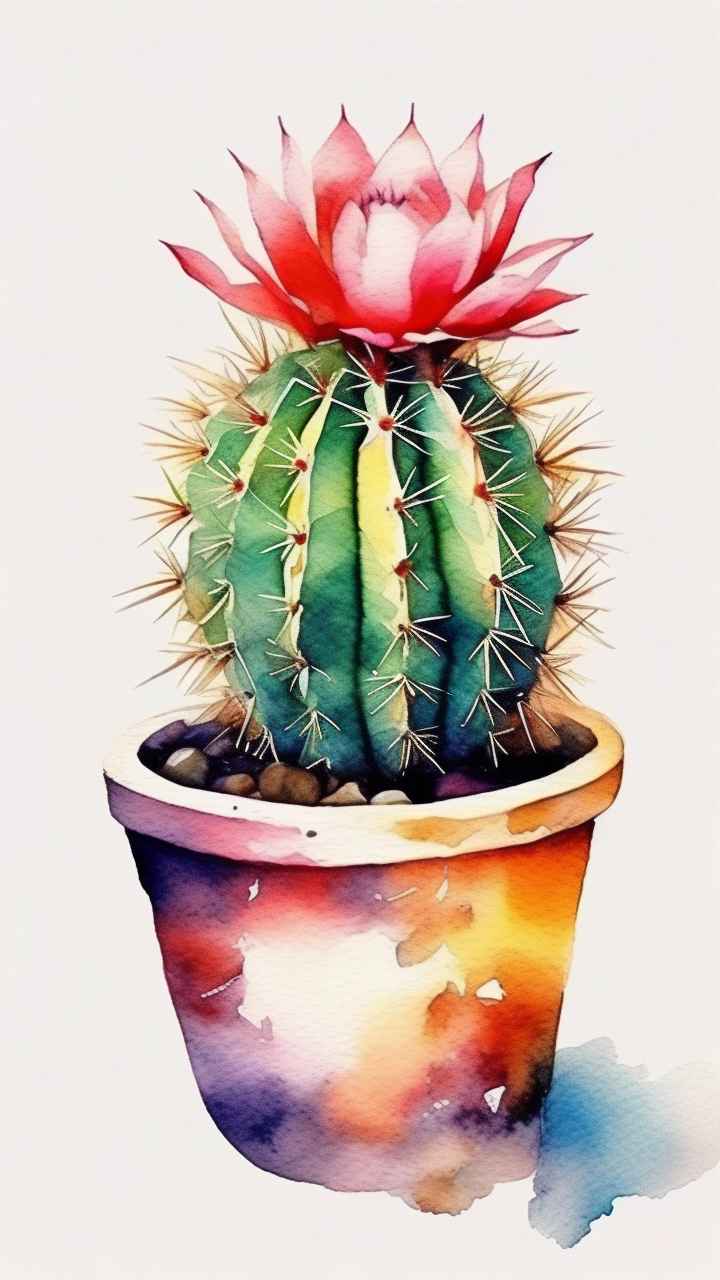 仙人掌自然植物插画 6