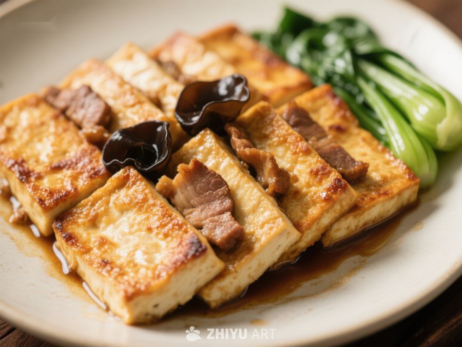 煎豆腐配木耳青菜 238