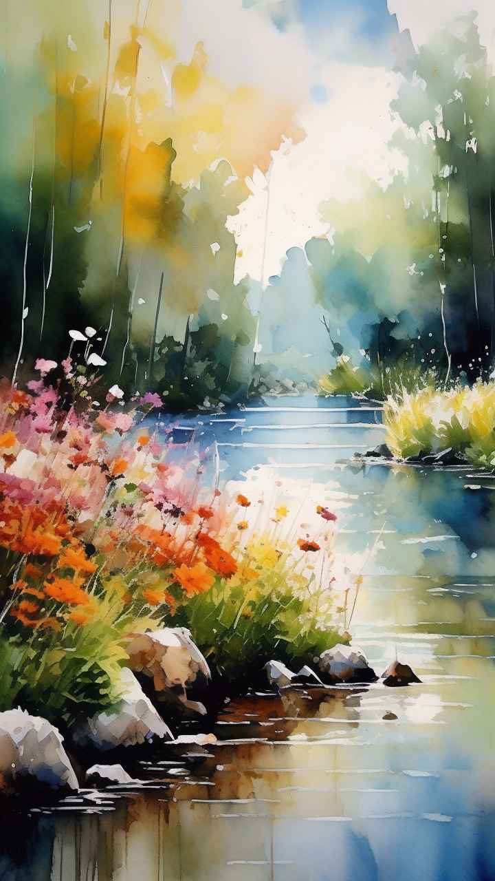 克劳德·莫内风格，一朵野花 77