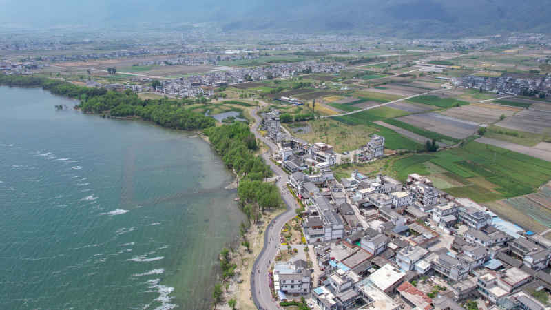 大理洱海S湾航拍 