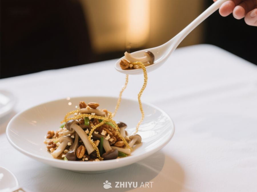 精致美食：金丝面条与坚果搭配 507