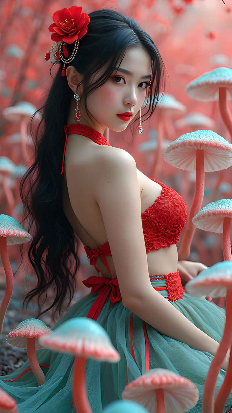 红色女郎户外拍摄 59
