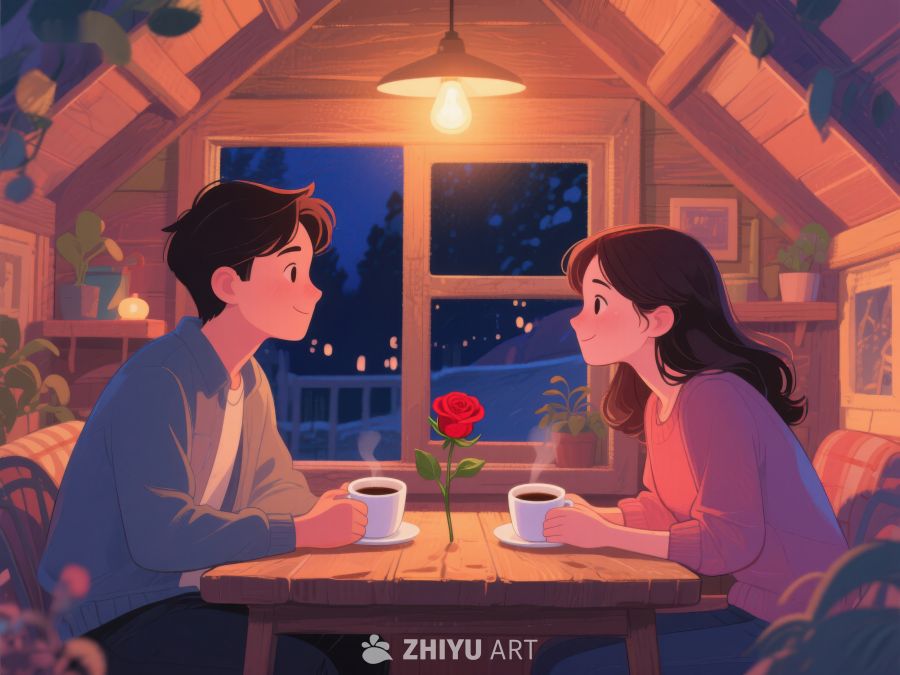 温馨小屋内的浪漫对话 859