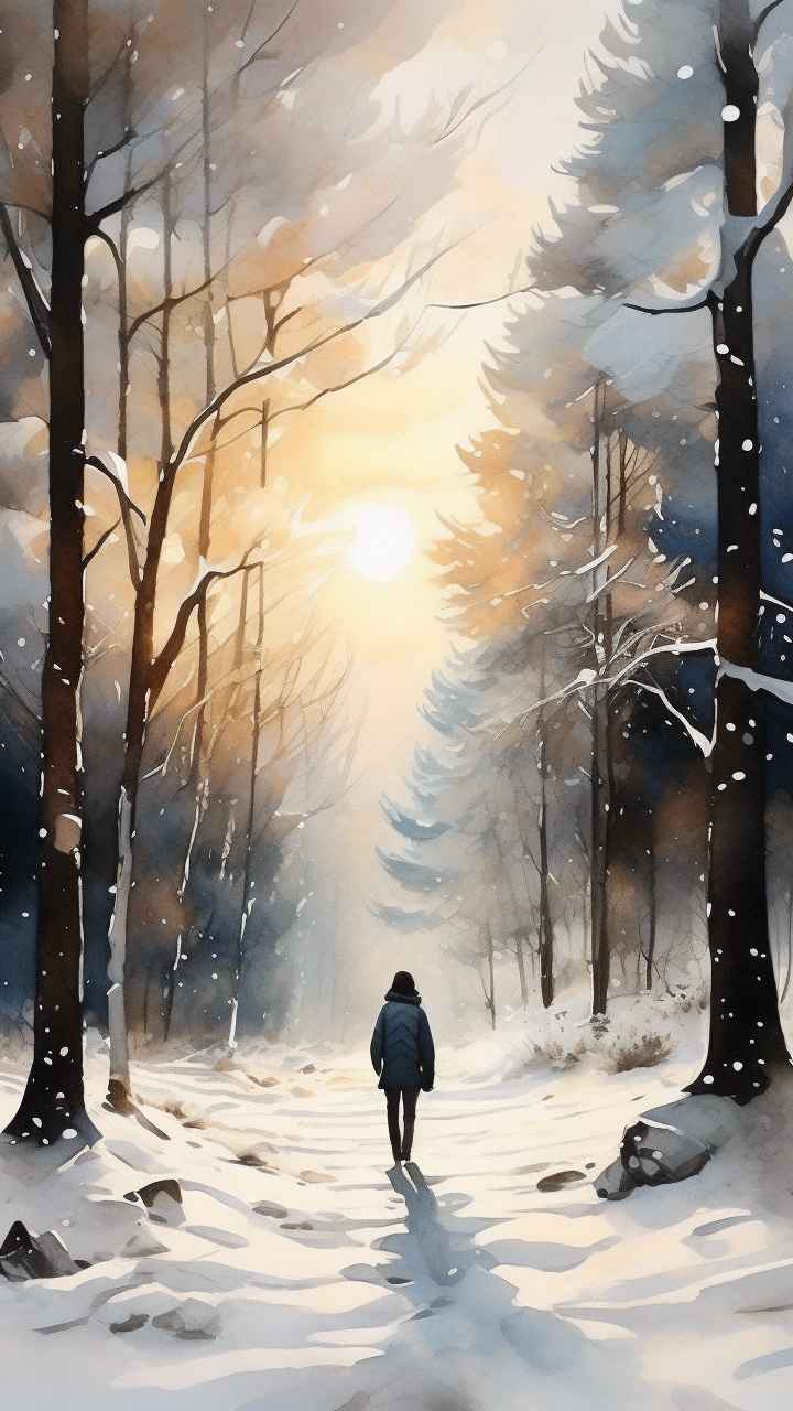 插画冬季背景图 34
