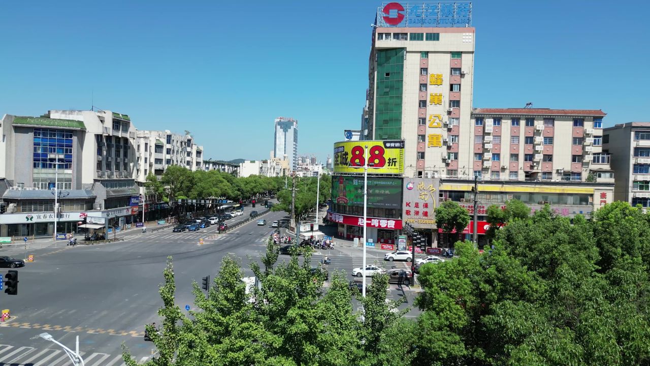 航拍江西宜春城市风光宜春建设
