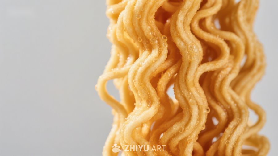 金黄波浪形零食特写