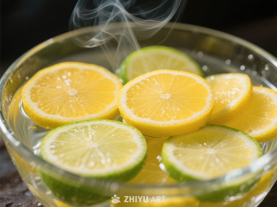 柠檬片泡水，蒸汽袅袅 265