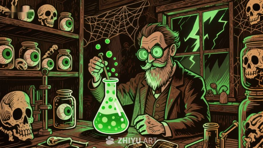 神秘实验室中的化学实验
