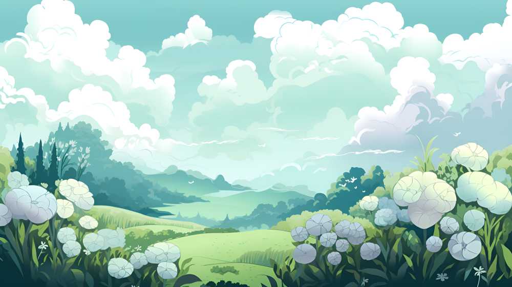 夏季插画绿油油美景