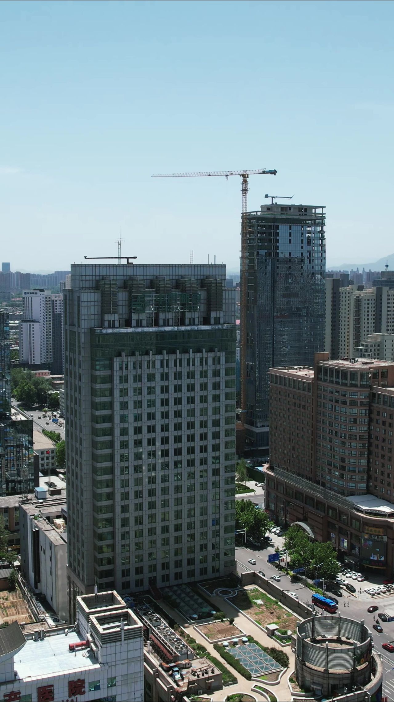 河北石家庄城市风光竖屏航拍 