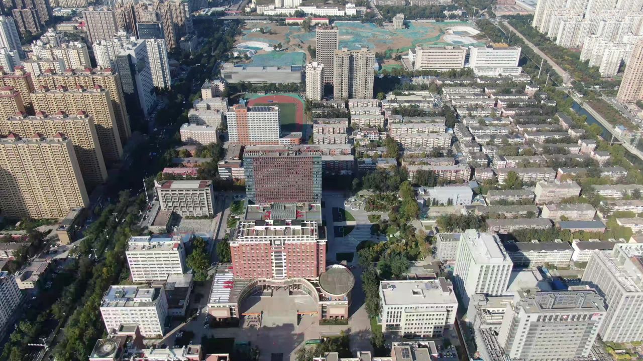 河北石家庄城市建设航拍 