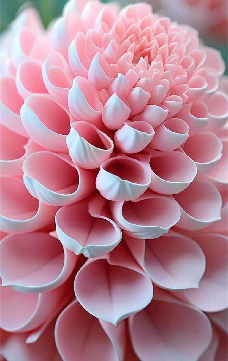 一朵粉色艺术花，花瓣层层叠叠 1
