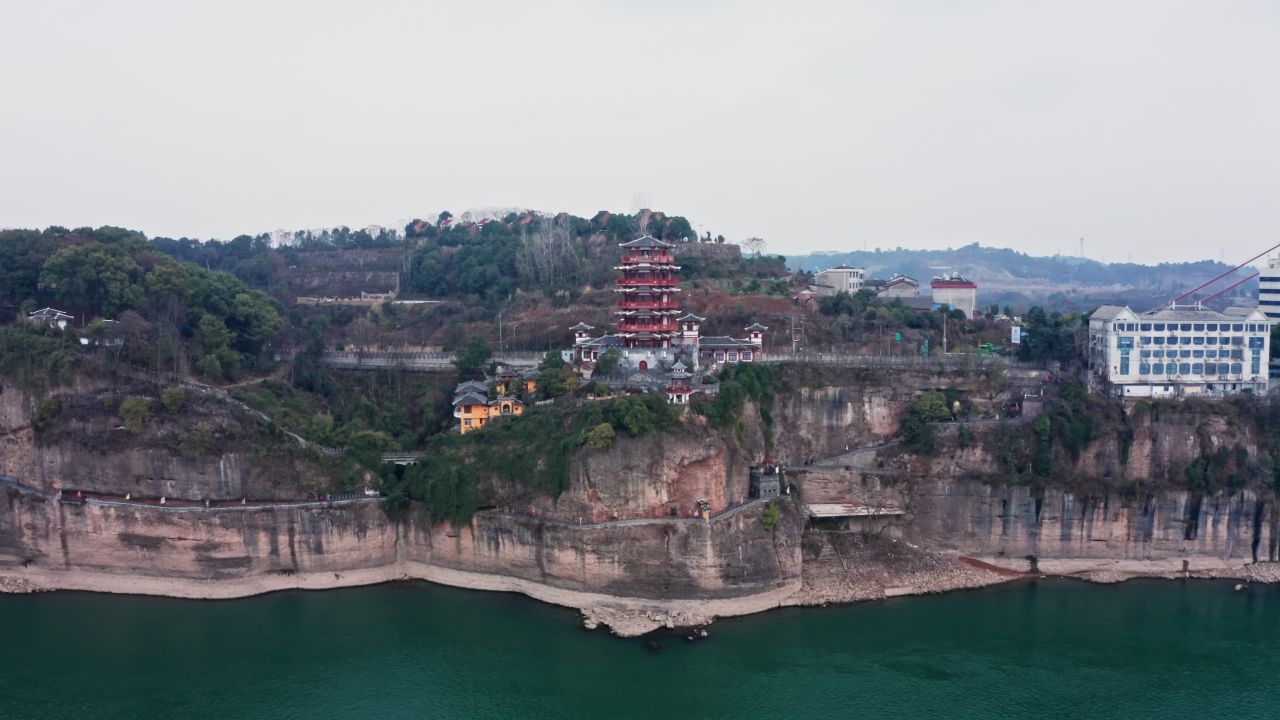 湖北宜昌猇亭古战场航拍