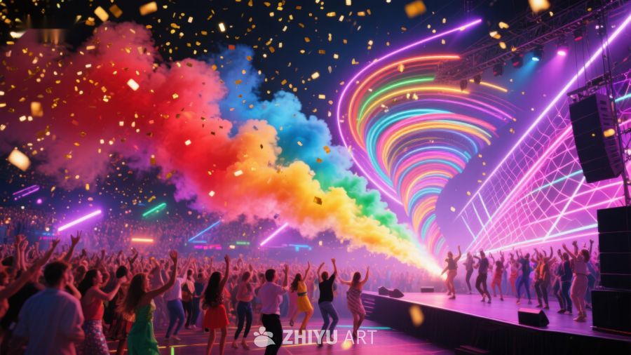 霓虹灯光下的狂欢派对 290