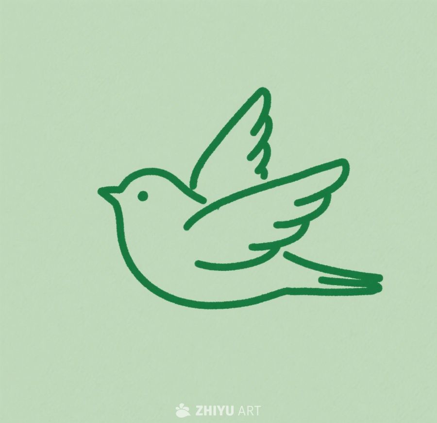 鸟类保护logo简笔画 1
