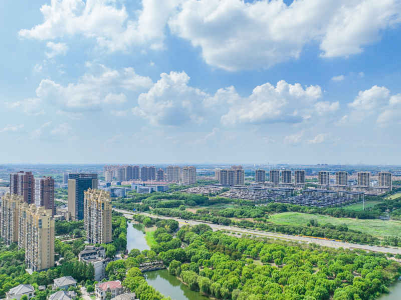 航拍昆山城市风光建筑大景 4