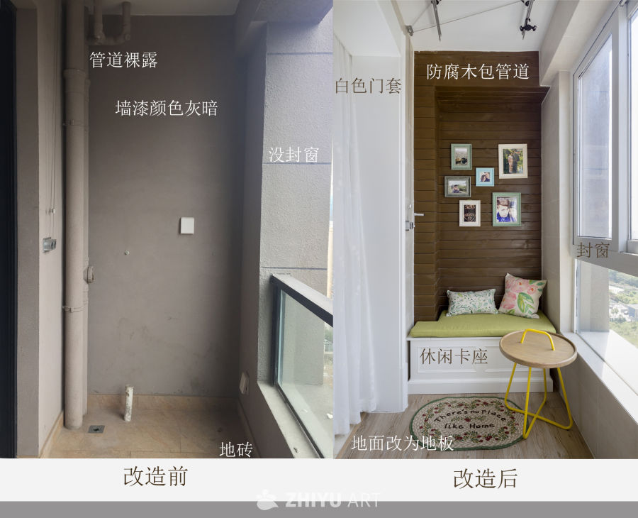阳台改造前后对比