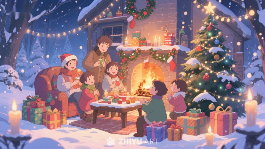 冬夜家庭围炉共度圣诞 38