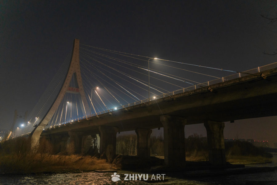 夜幕下的斜拉桥