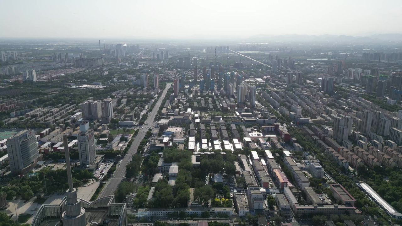 航拍河北保定城市建设